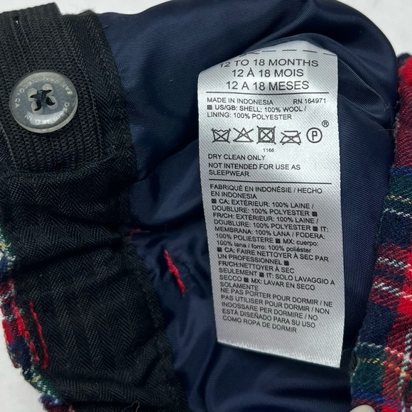 Janie and Jack Red Wool Plaid Kids Trousers - Picture 4 of 5